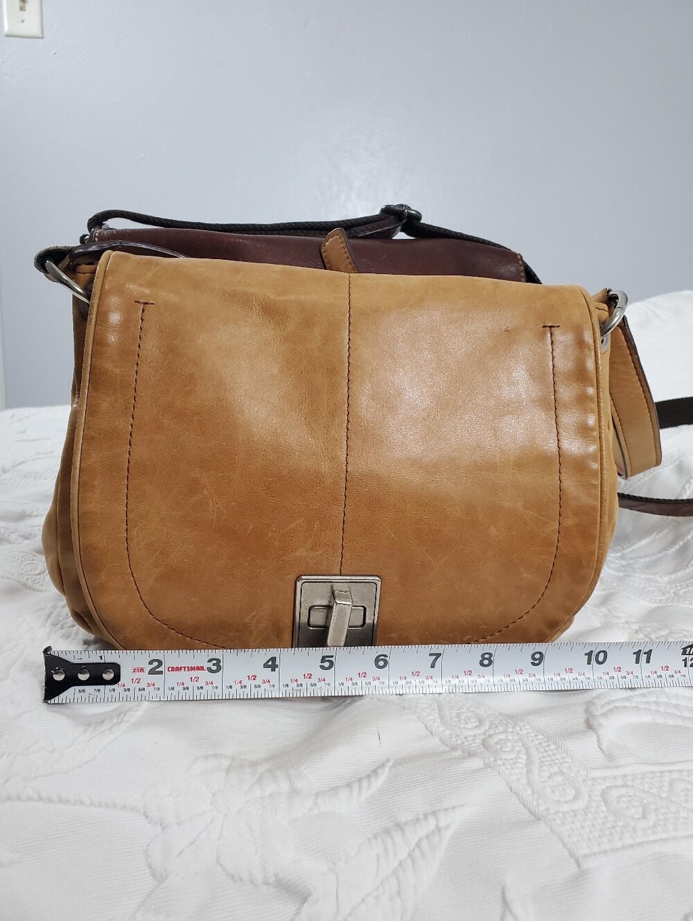 3 Women’s Leather Crossbody Bags - Fossil Black, Jack George Brown, Born Tan - Picture 10 of 16